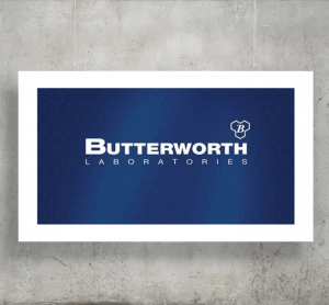Butterworth Laboratories logo with background
