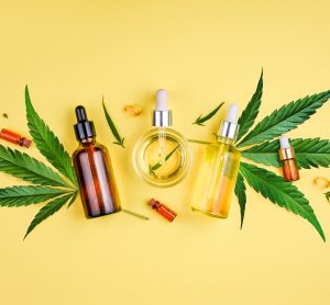 cannabis leaves and oils