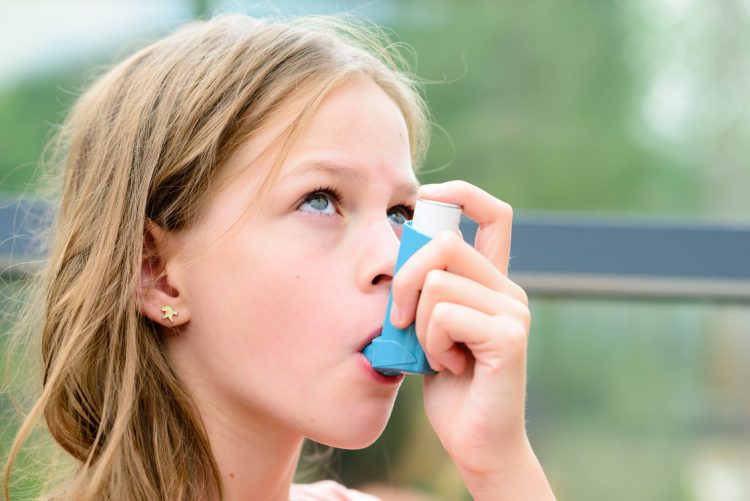 child using an inhaler