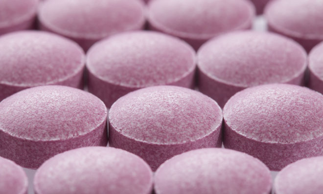 Purple pills, tablets