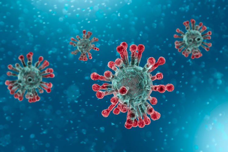 artist impression of a coronavirus particle