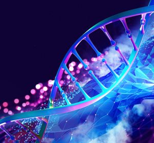 DNA helix 3D illustration - idea of gene therapies/ATMPs