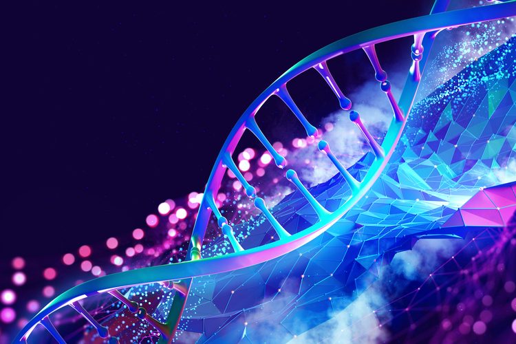 DNA helix 3D illustration - idea of gene therapies/ATMPs
