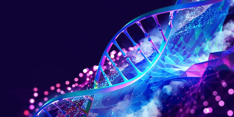 DNA helix 3D illustration - idea of gene therapies/ATMPs