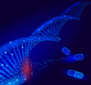 DNA strand with highlighted gene region