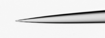Figure 1a: Comparison of glass patch pipette with planar patch substrate. A. Conventional glass patch pipette pulled from borosilicate glass – tip opening is 1µm diameter