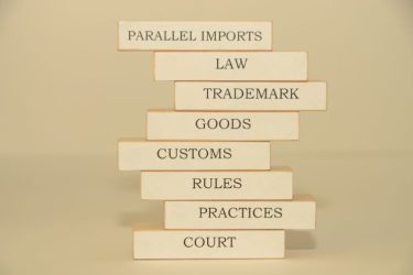 words concept about law, regulation, parallel imports