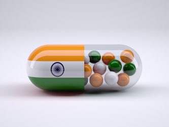 capsule with Indian flag on one side