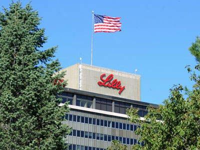 Eli Lilly logo on building