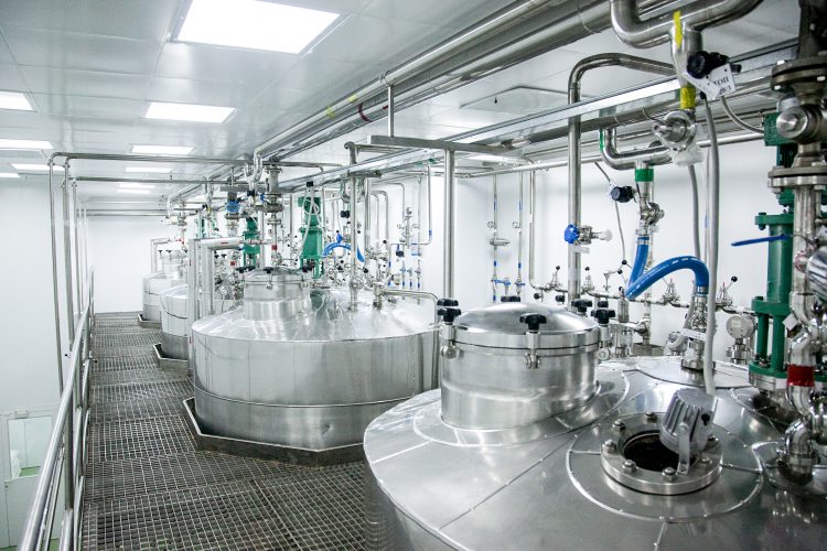 photograph of a liquid pharmaceuticals manufacturing facility