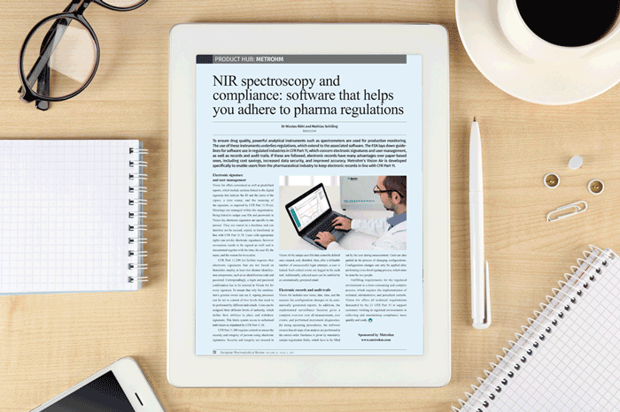 Metrohm - Product hub - NIR spectroscopy compliance