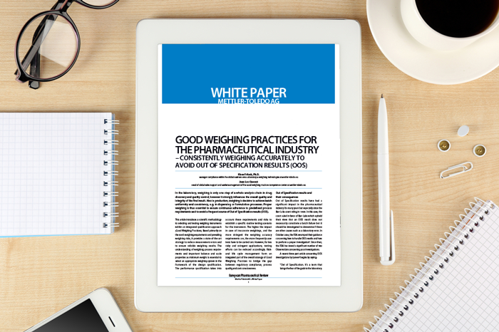 Whitepaper: Good weighing practices for the pharmaceutical industry