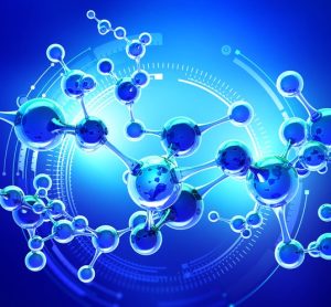 idea of chemical synthesis - large abstract molecule