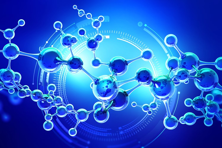 idea of chemical synthesis - large abstract molecule