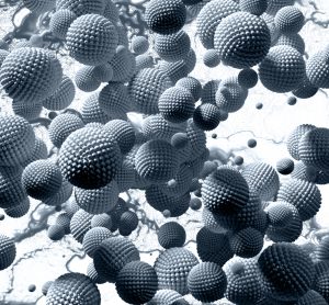 artists impression of a collection of small round nanoparticles