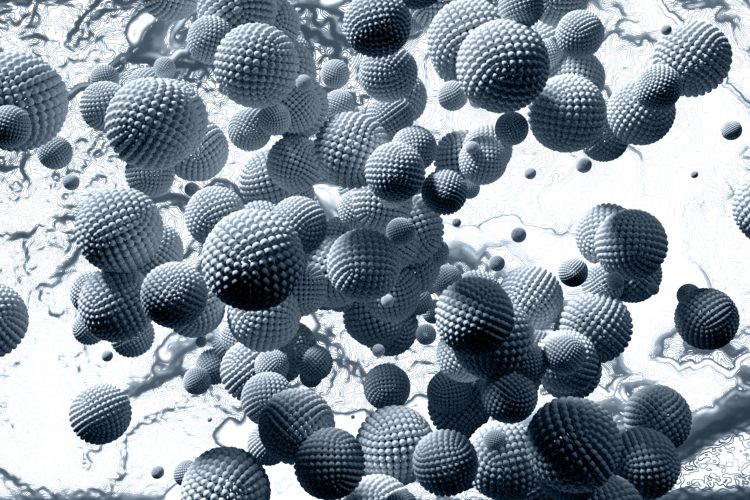 artists impression of a collection of small round nanoparticles