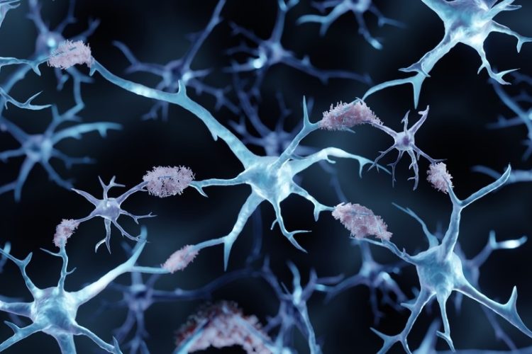 concept of neurodegenerative disease - neurons surrounded by amyloid plaques