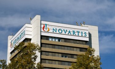 Novartis logo on side of office building