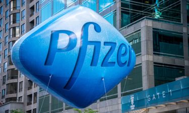 Pfizer logo on balloon