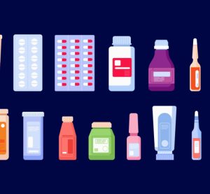 cartoon of different types of pharmaceutical packaging