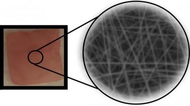 An implantable piezoelectric nanofiber polymer membrane delivers precise amounts of drugs under mechanical force [Credit: Jin Nam/UC Riverside].