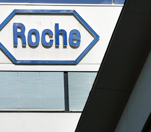 Roche logo on side of office building