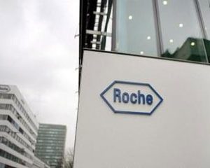 Roche logo on side of office building