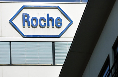 Roche logo on side of office building