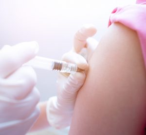 Vaccine been given to girl