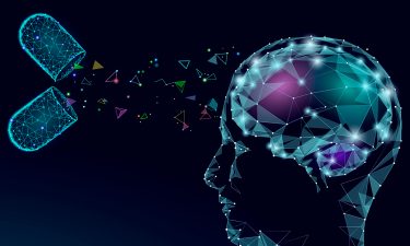 Pills and brain - AI concept