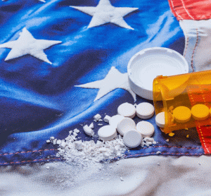 Opioids on US flag