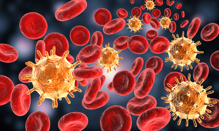 HIV in bloodstream