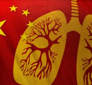 Chinese flag with lungs