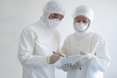 Scientists with PPE