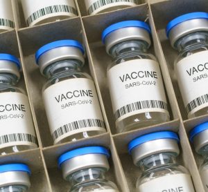 COVID-19 vaccine vials in box