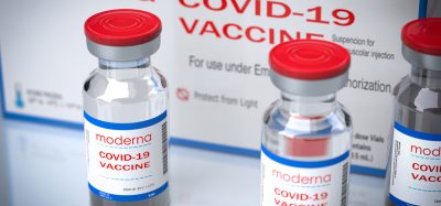 Moderna COVID-19 vaccine vials [Credit: Giovanni Cancemi/Shutterstock.com].