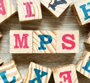 MPS written in wood block letters