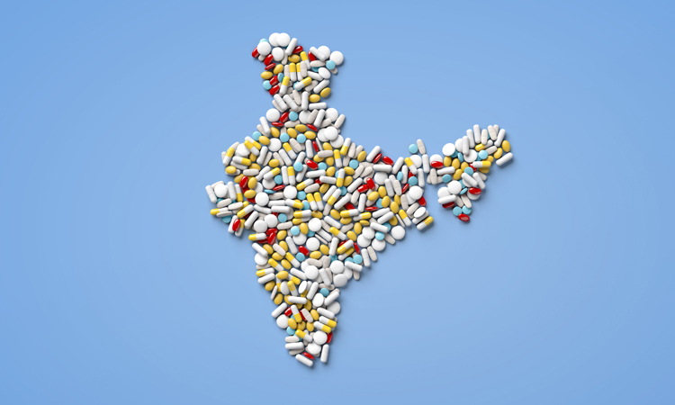 Pills in shape of India