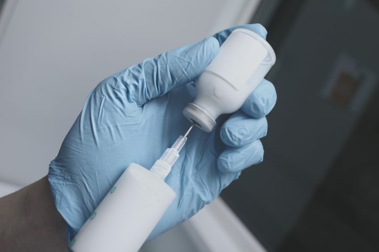 Syringe in injectable emulsion
