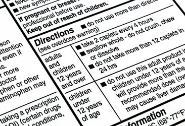 Pharmaceutical labelling directions