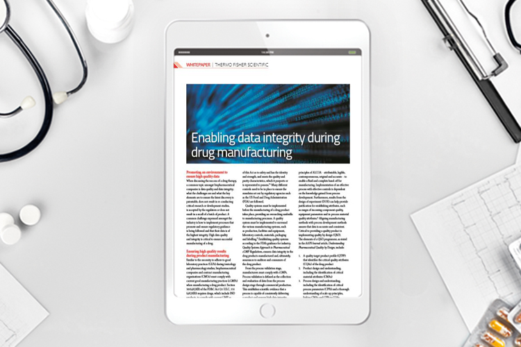 Enabling data integrity during drug manufacturing