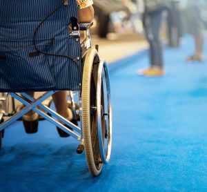 back of woman in a wheelchair